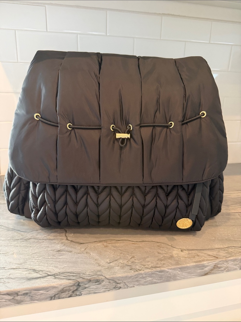 Happ Quilted Black Diaper Bag
